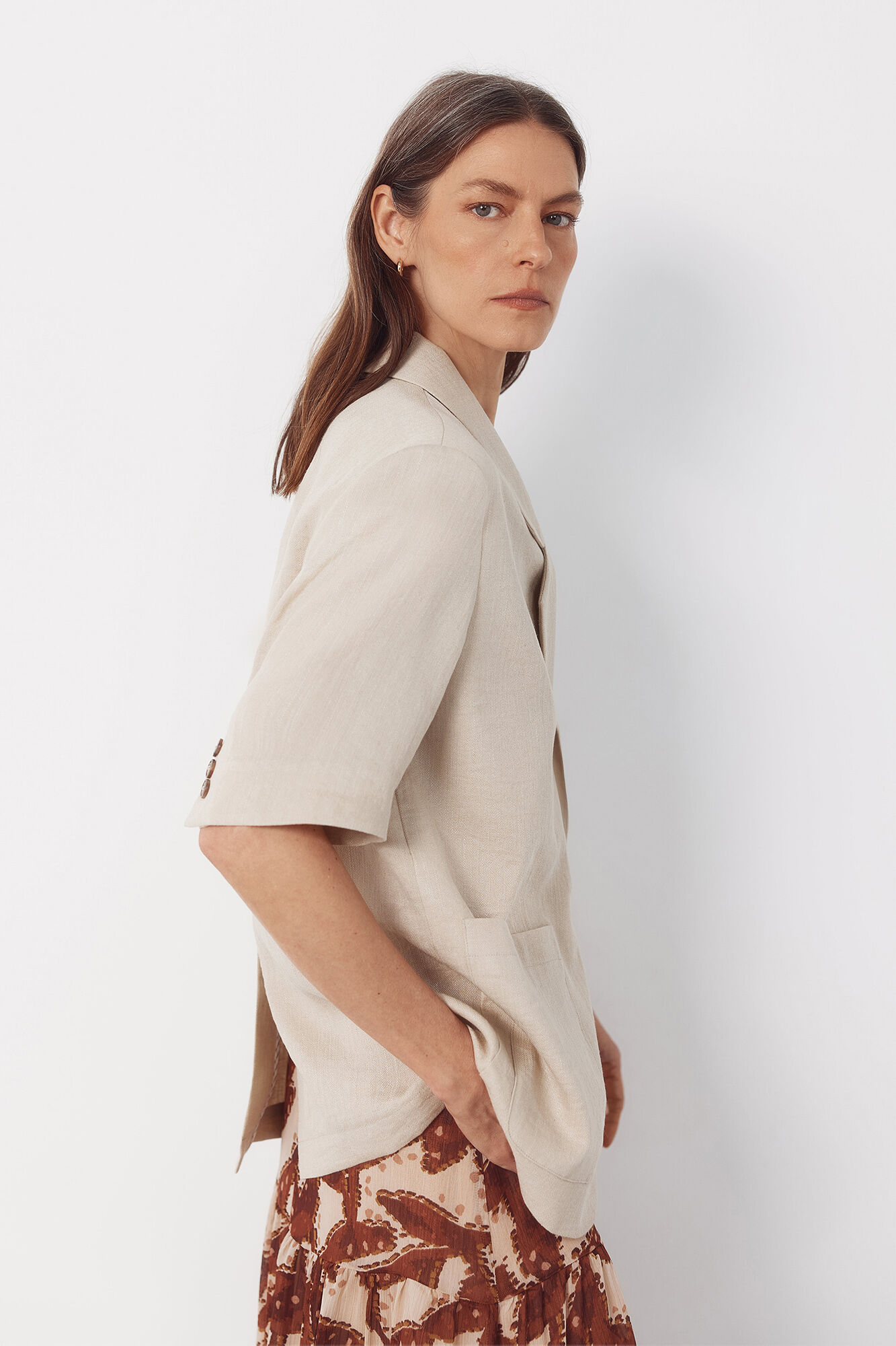 Cortefiel American style short sleeve Nude