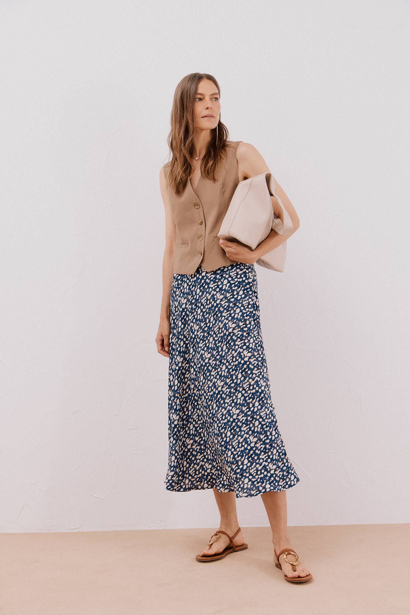 Cortefiel Printed circle skirt Multicolour