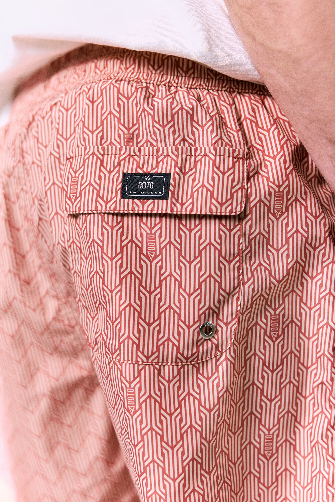 OOTO Fato de banho estampado &eacute;tnico OOTO Vermelho