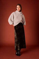 Slowlove Falda midi de terciopelo tie dye Negro