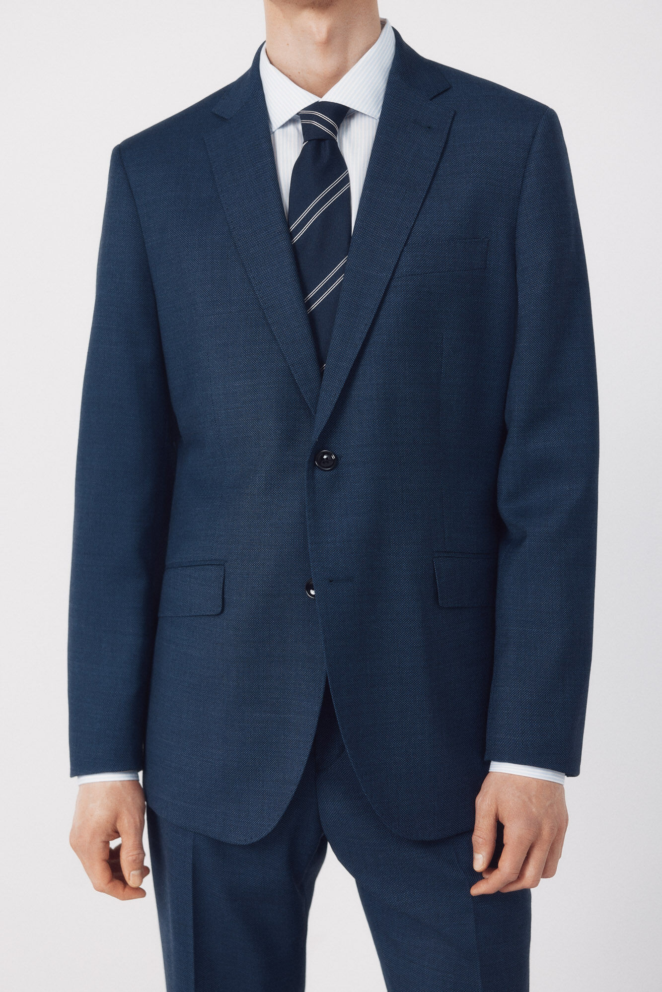 Cortefiel Coolmax bird's eye jacket Blue