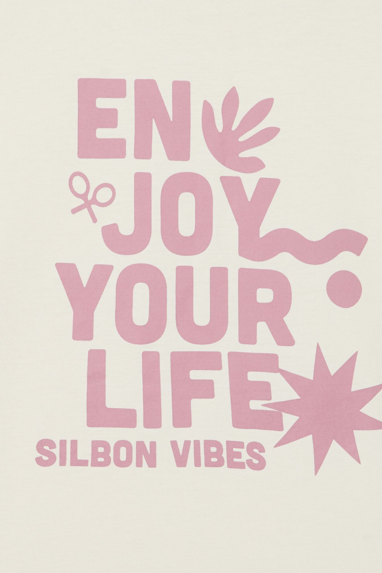 Silbon Camiseta special fit enjoy your life Beige