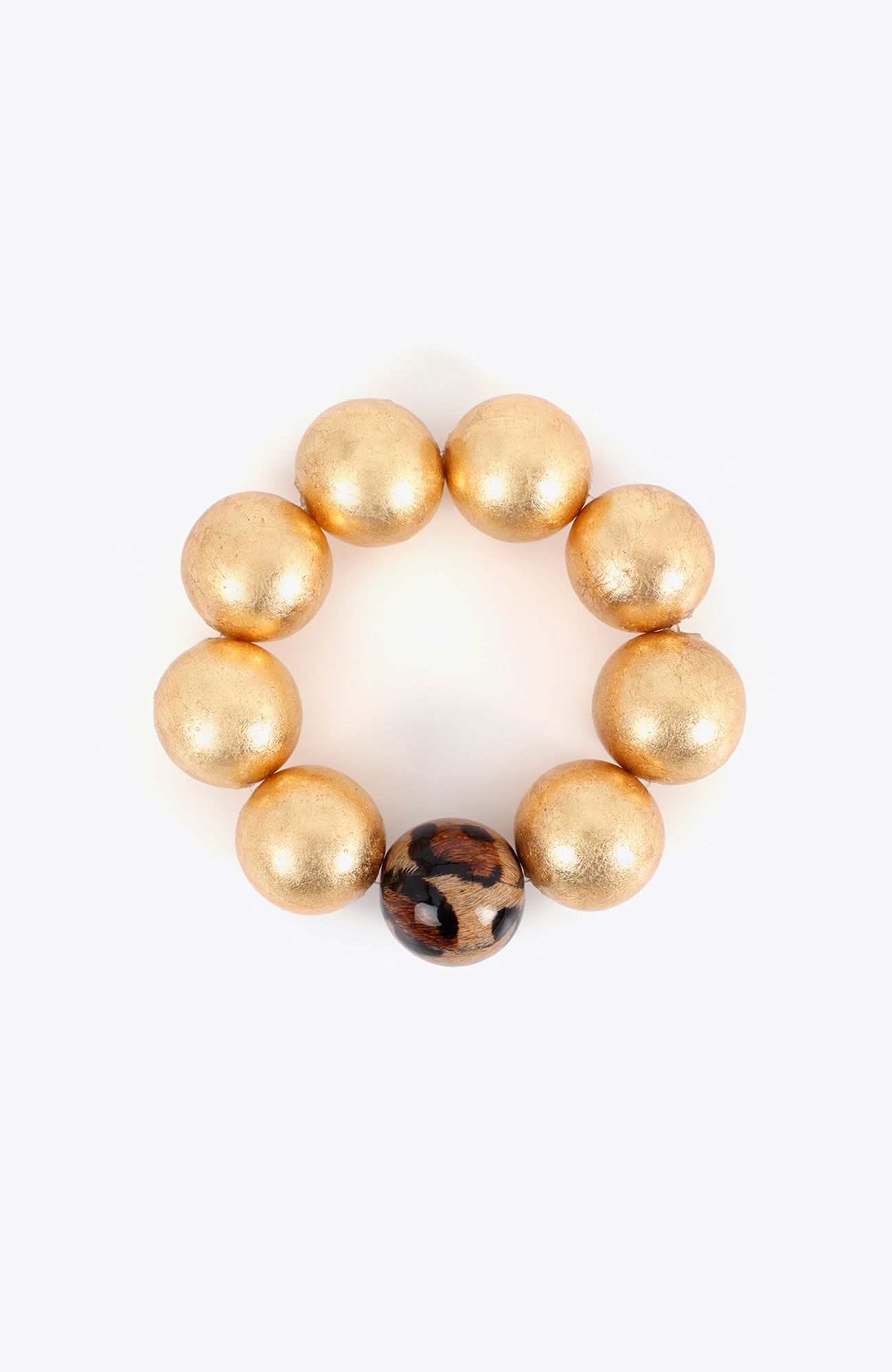 Lola Casademunt Pulseira de contas maxi Dourado