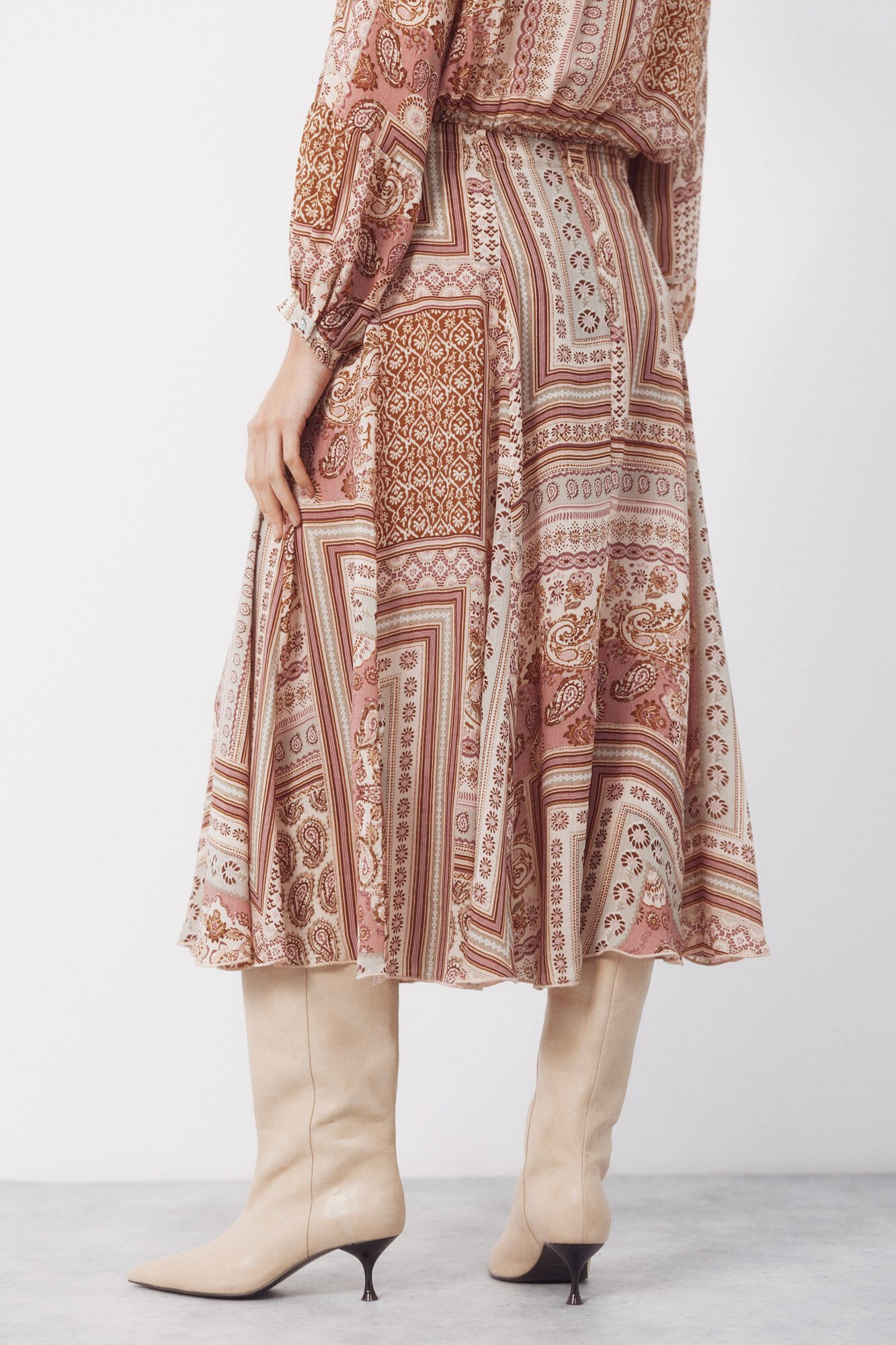 Cortefiel Printed keel skirt Multicolour