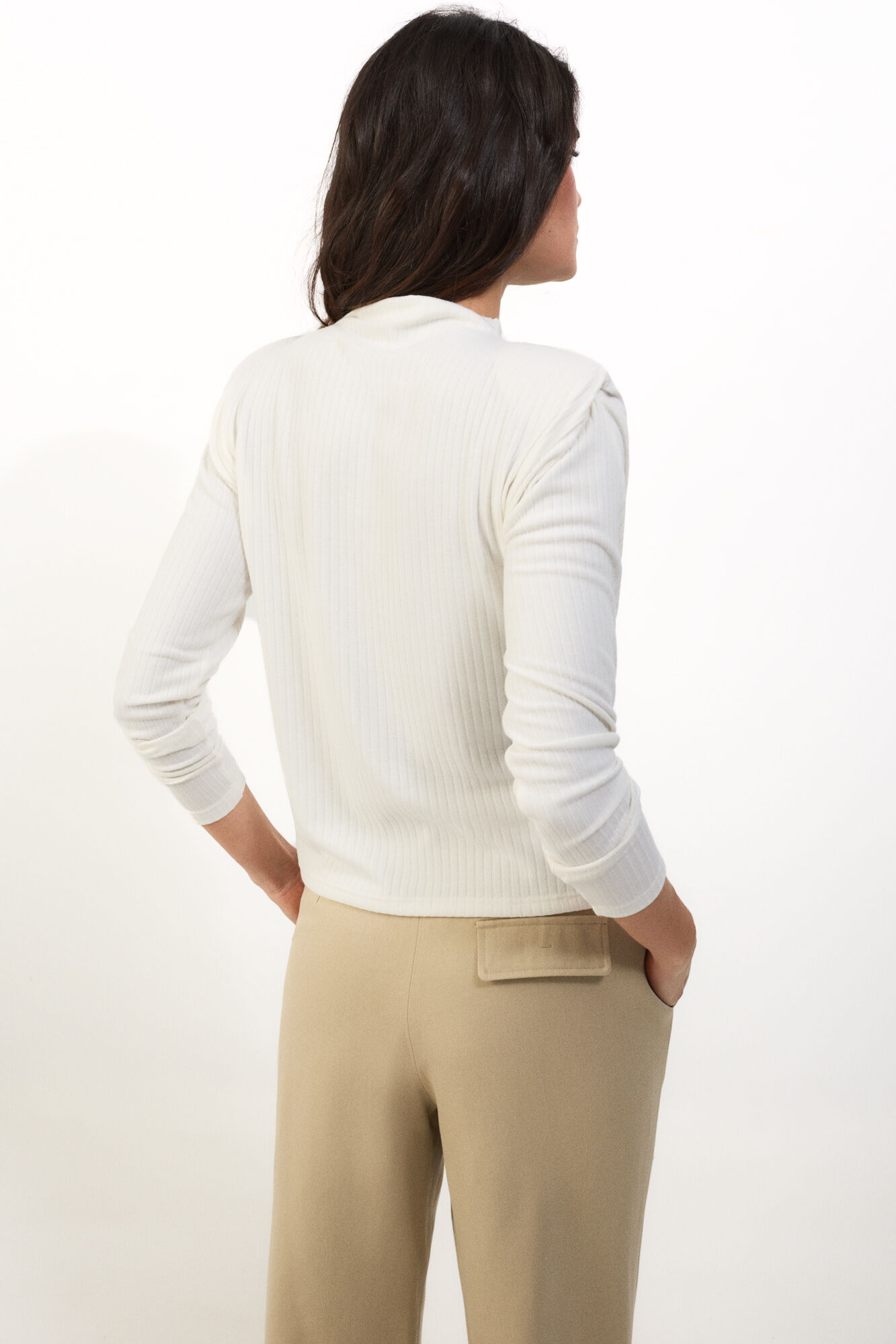 Slowlove Top hombreras Marfil