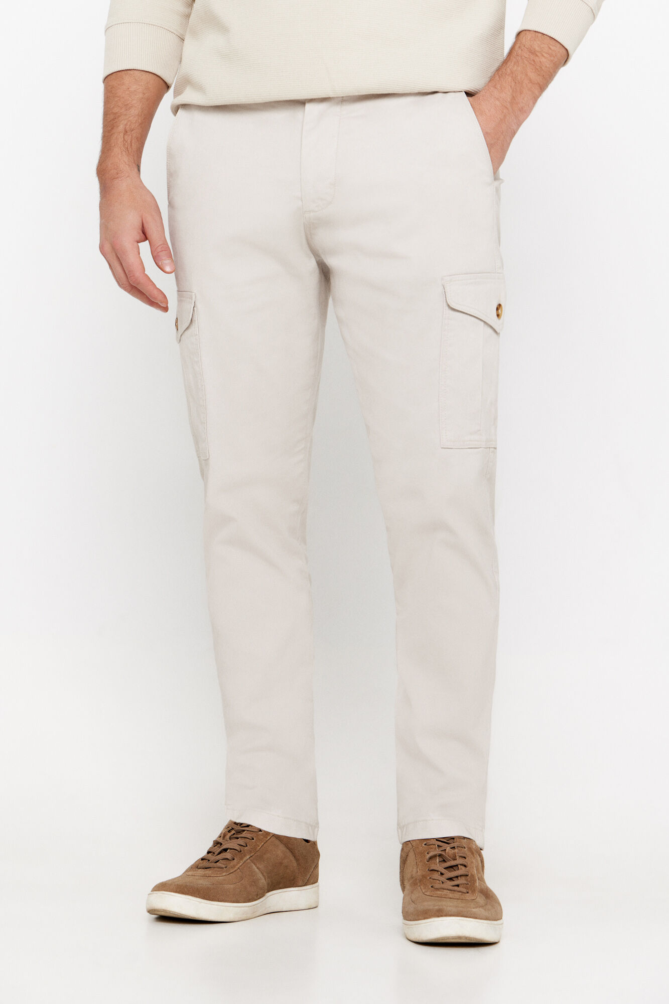 Cortefiel Pantal&oacute;n cargo slim fit Beige