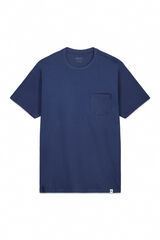 Cortefiel Basic t-shirt with pocket Blue