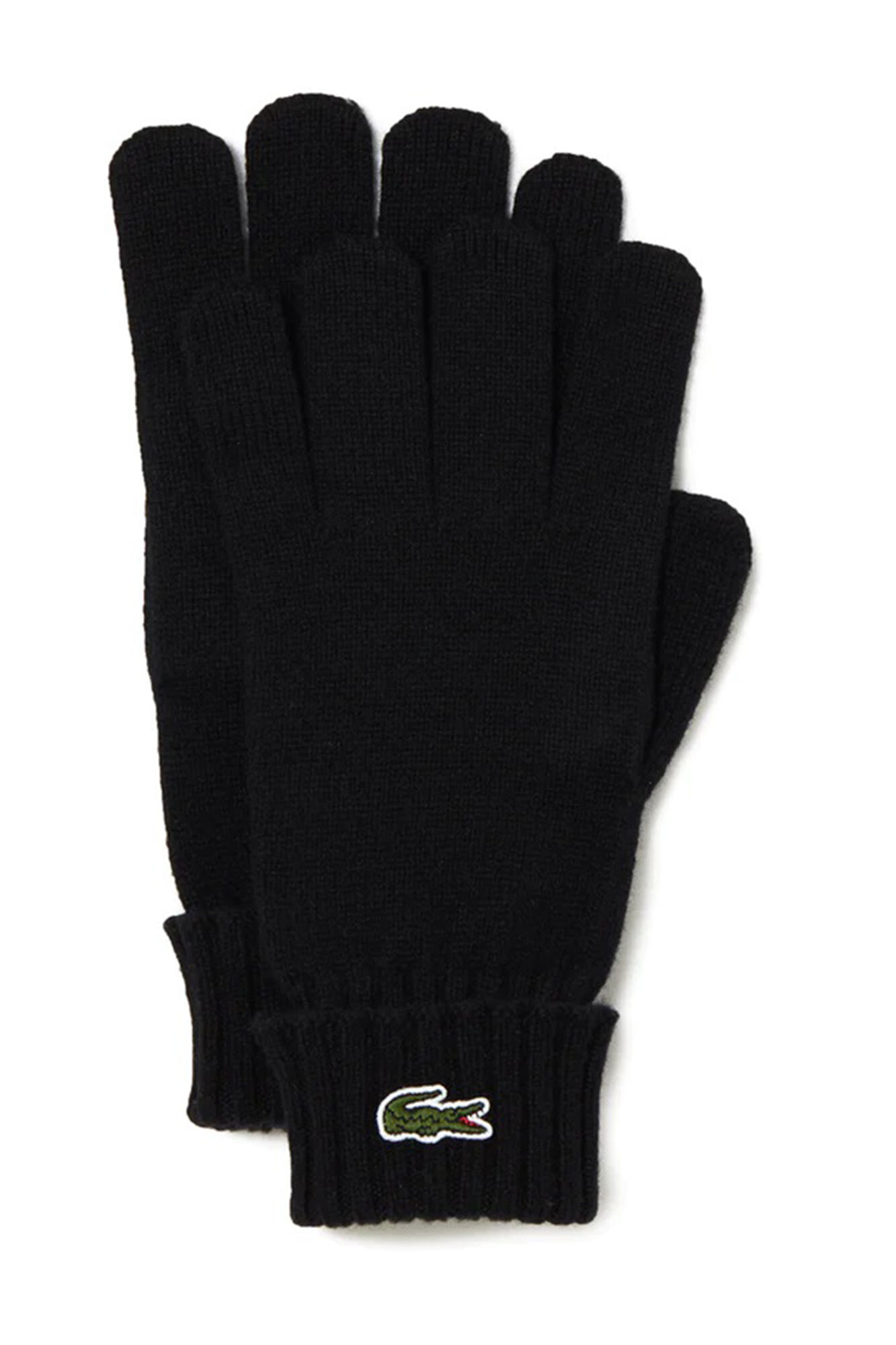 Lacoste Guantes unisex en punto de lana Negro