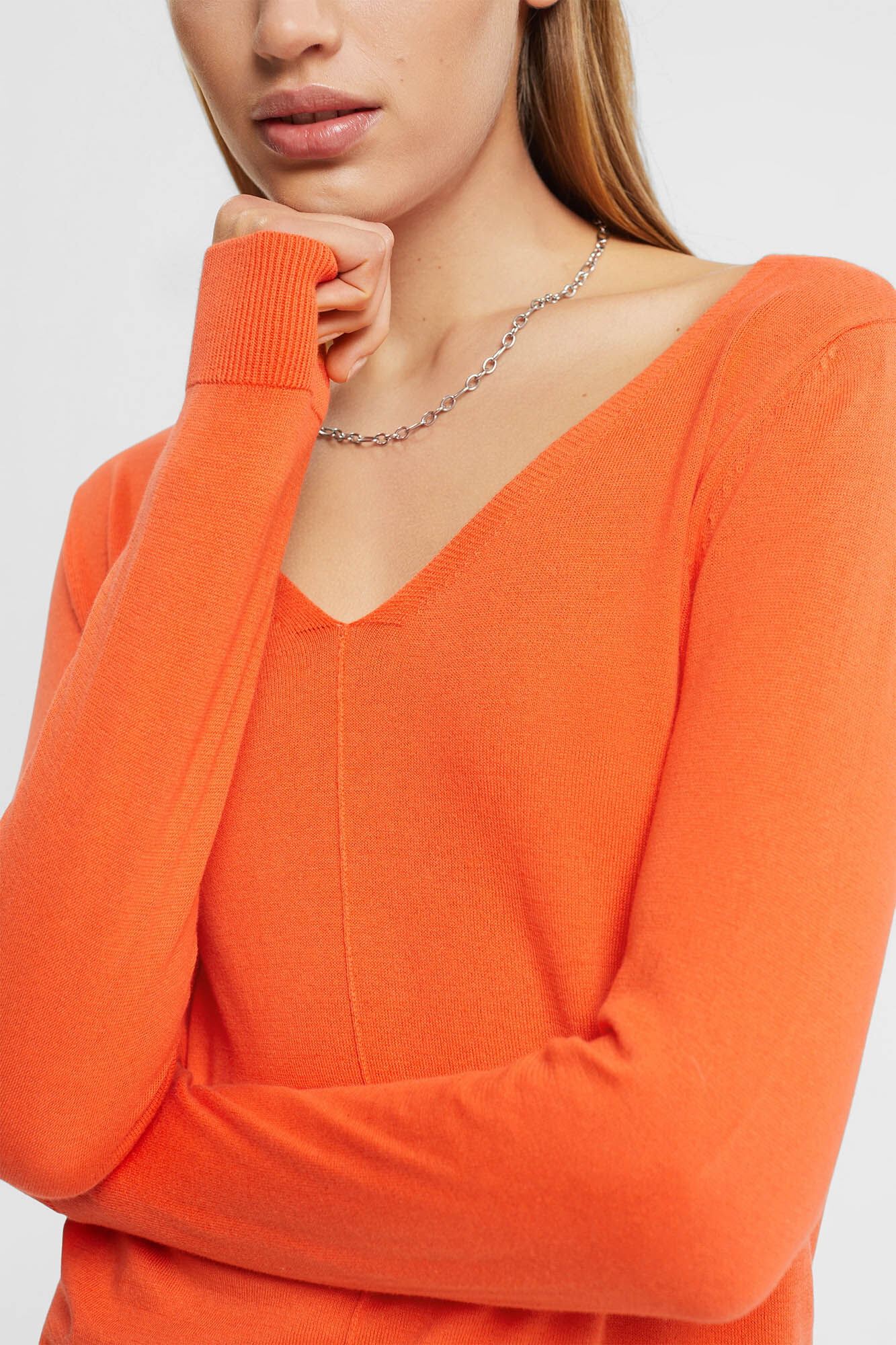 Esprit Cotton knit jumper Orange