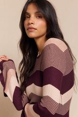 Slowlove Vestido de malha ziguezague Roxo