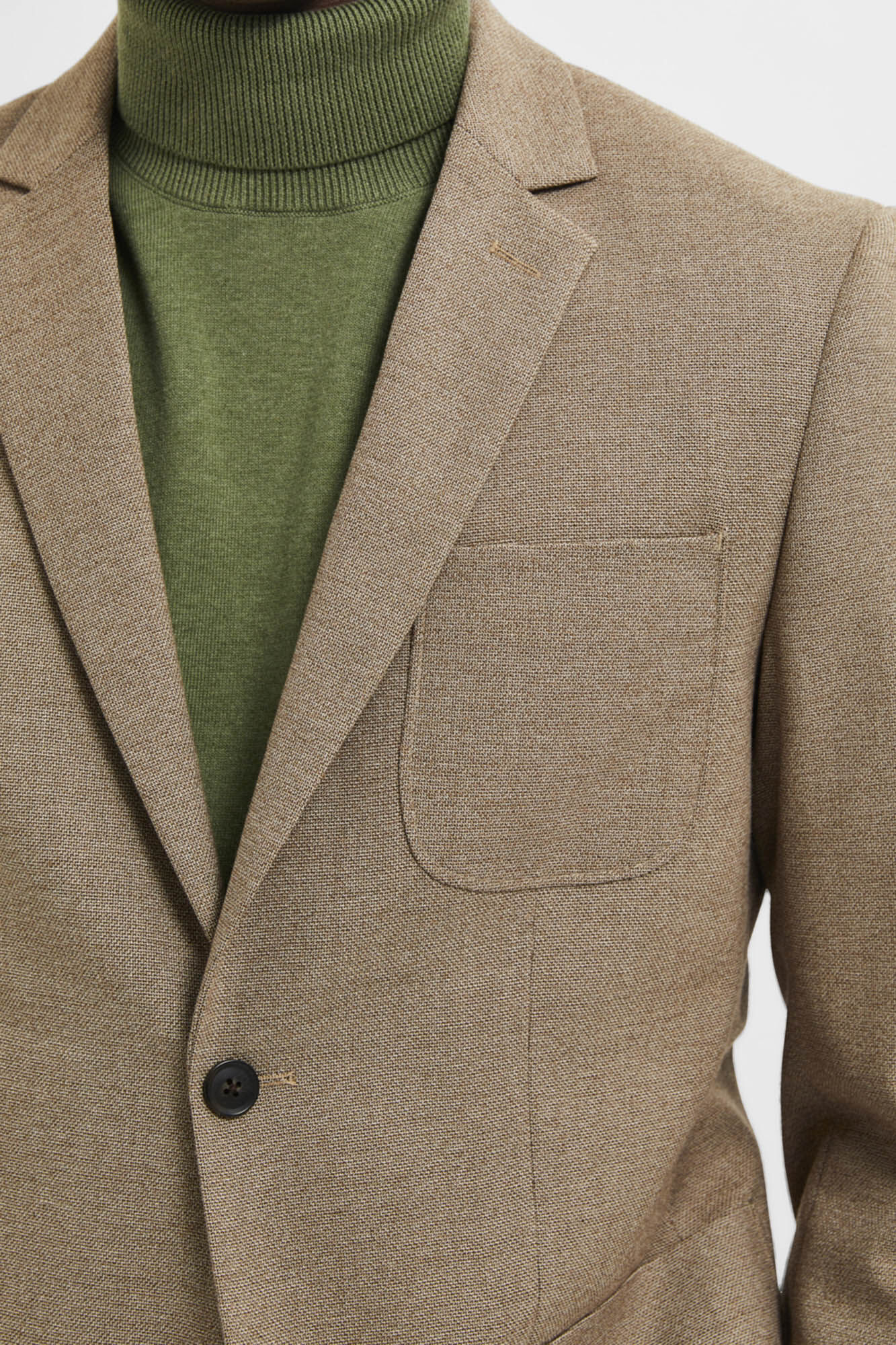 Selected Blazer slim fit elaborado com materiais reciclados Castanho