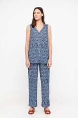 Cortefiel Printed jersey-knit trousers Printed blue