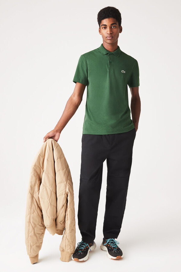 Cortefiel Polo shirt with stitched crocodile embroidery Green