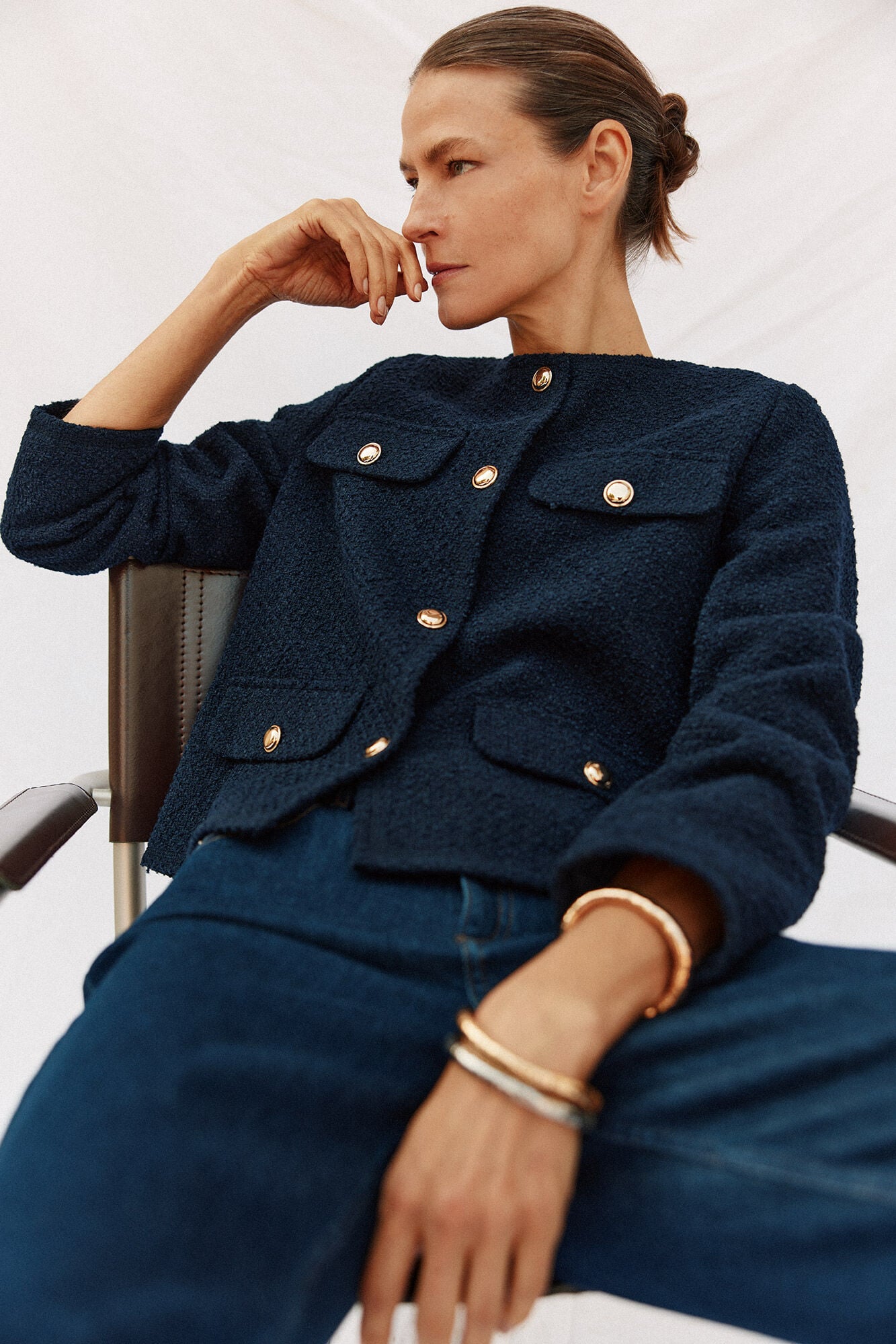 Cortefiel Structure jacket Blue