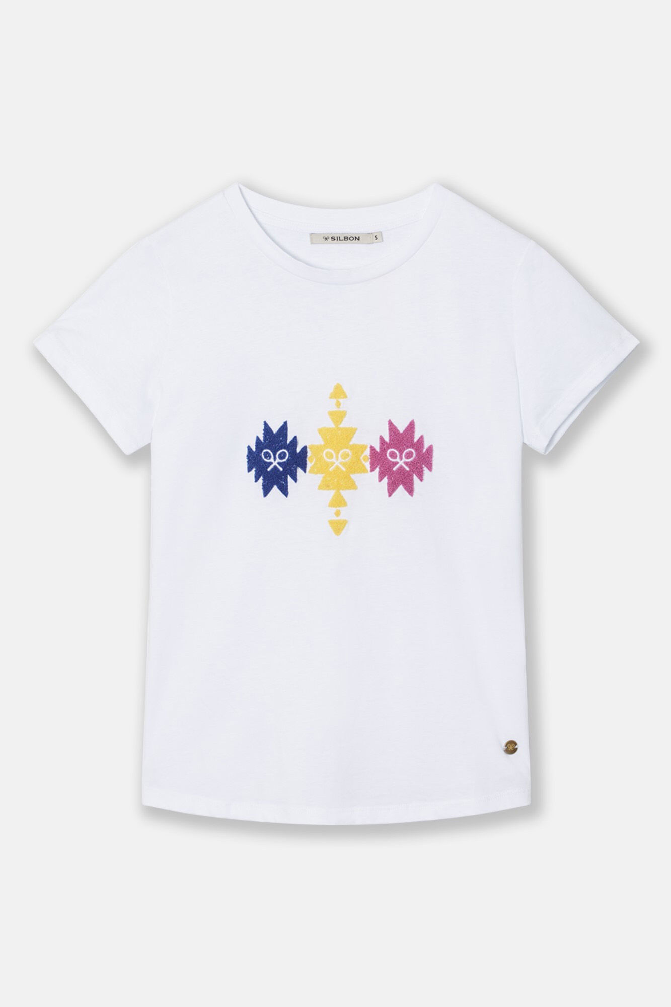 Silbon T-shirt woman desenho ikat Branco
