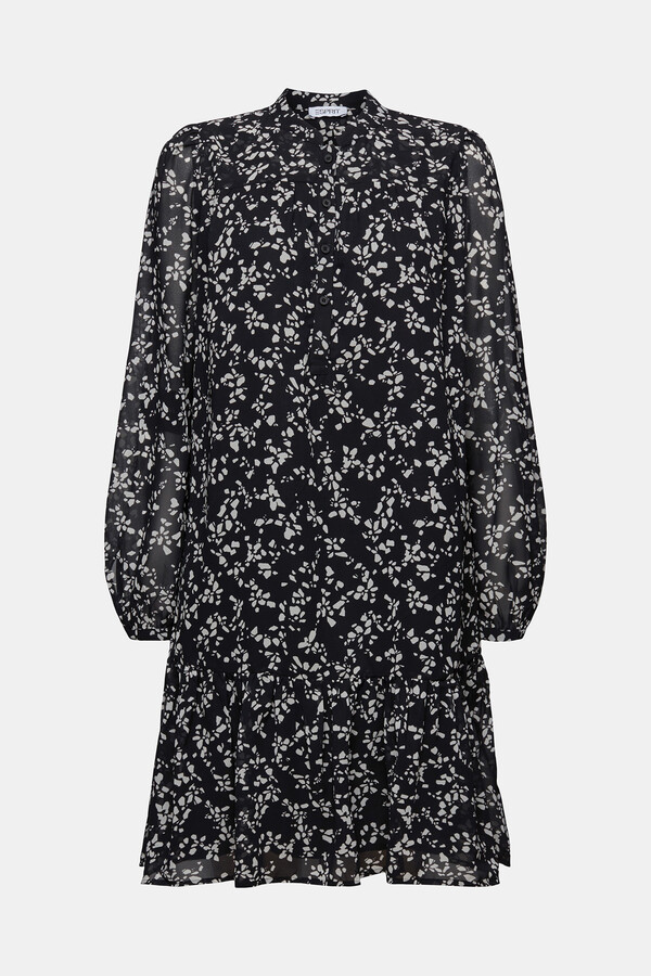 Cortefiel Sustainable short floral print dress Black