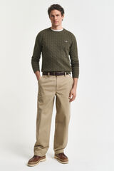 Gant Jersey de algodón con cuello redondo Verde