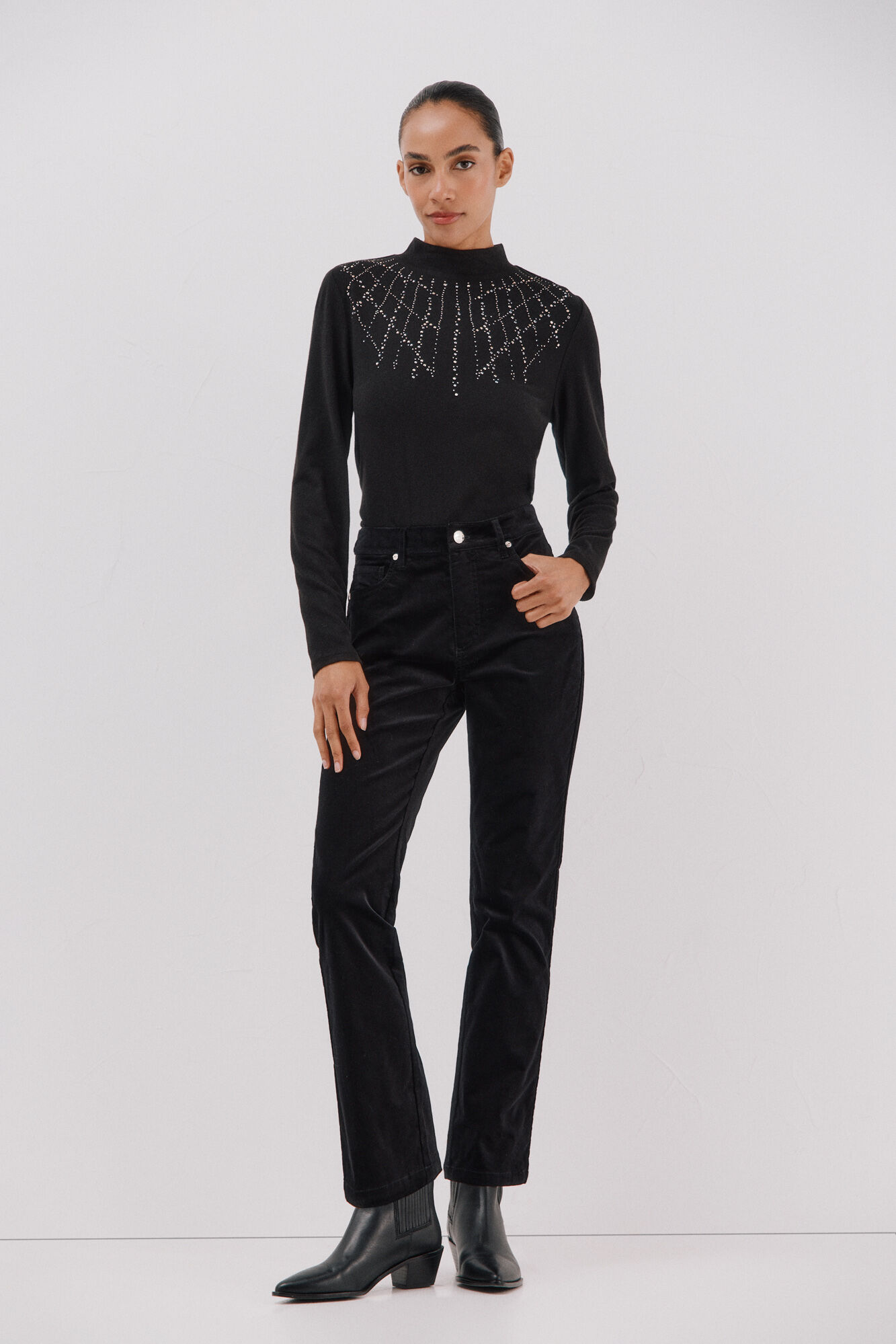 Cortefiel T-shirt with rhinestone detail