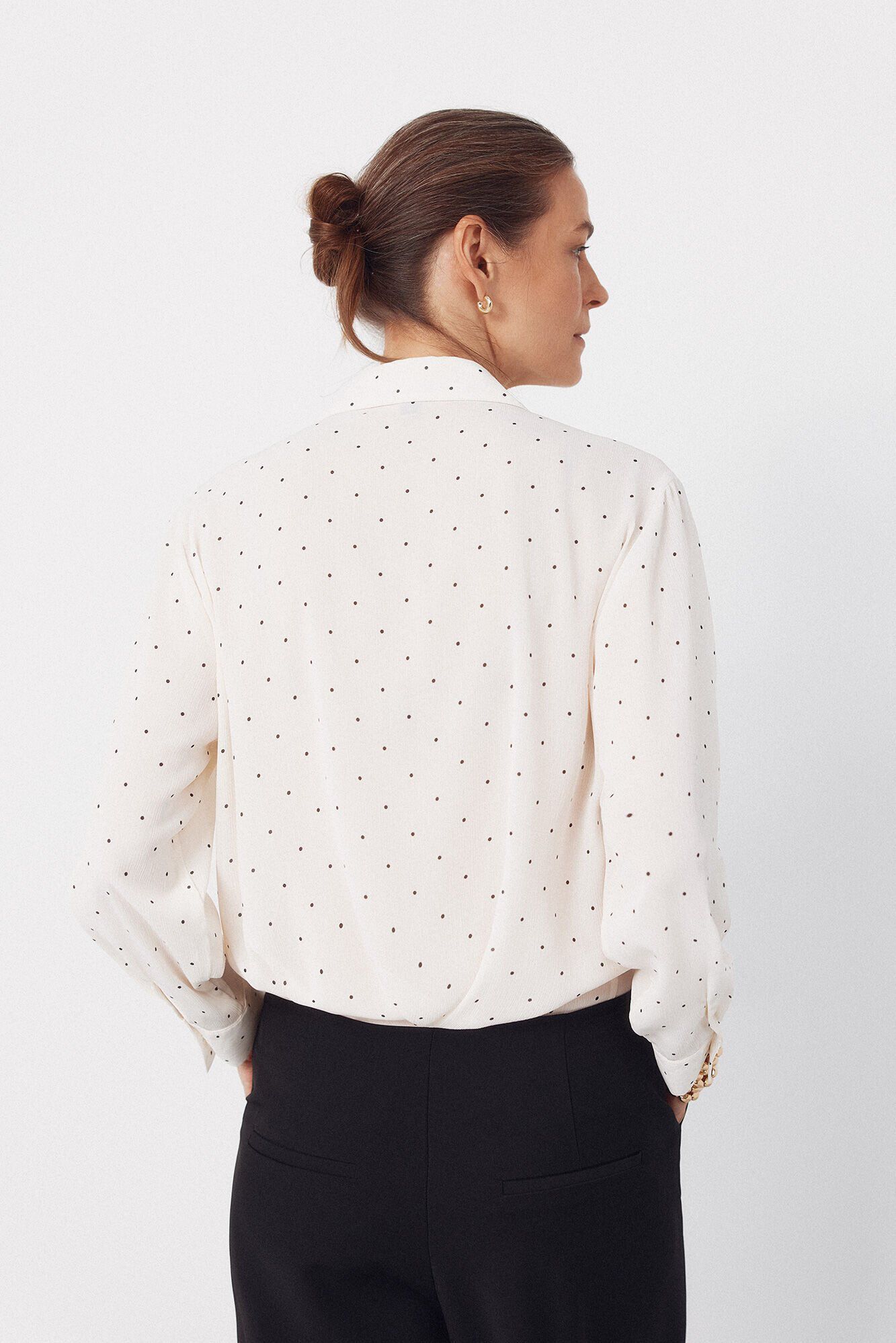 Cortefiel Plaid printed shirt Printed white