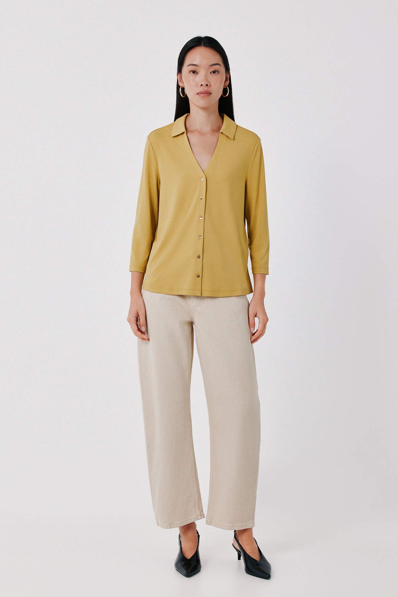 Cortefiel Camisa el&aacute;stica botones