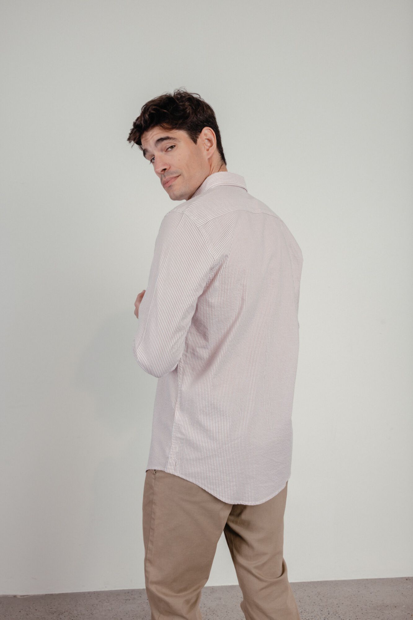 elPulpo Camisa casual em popelina Castanho