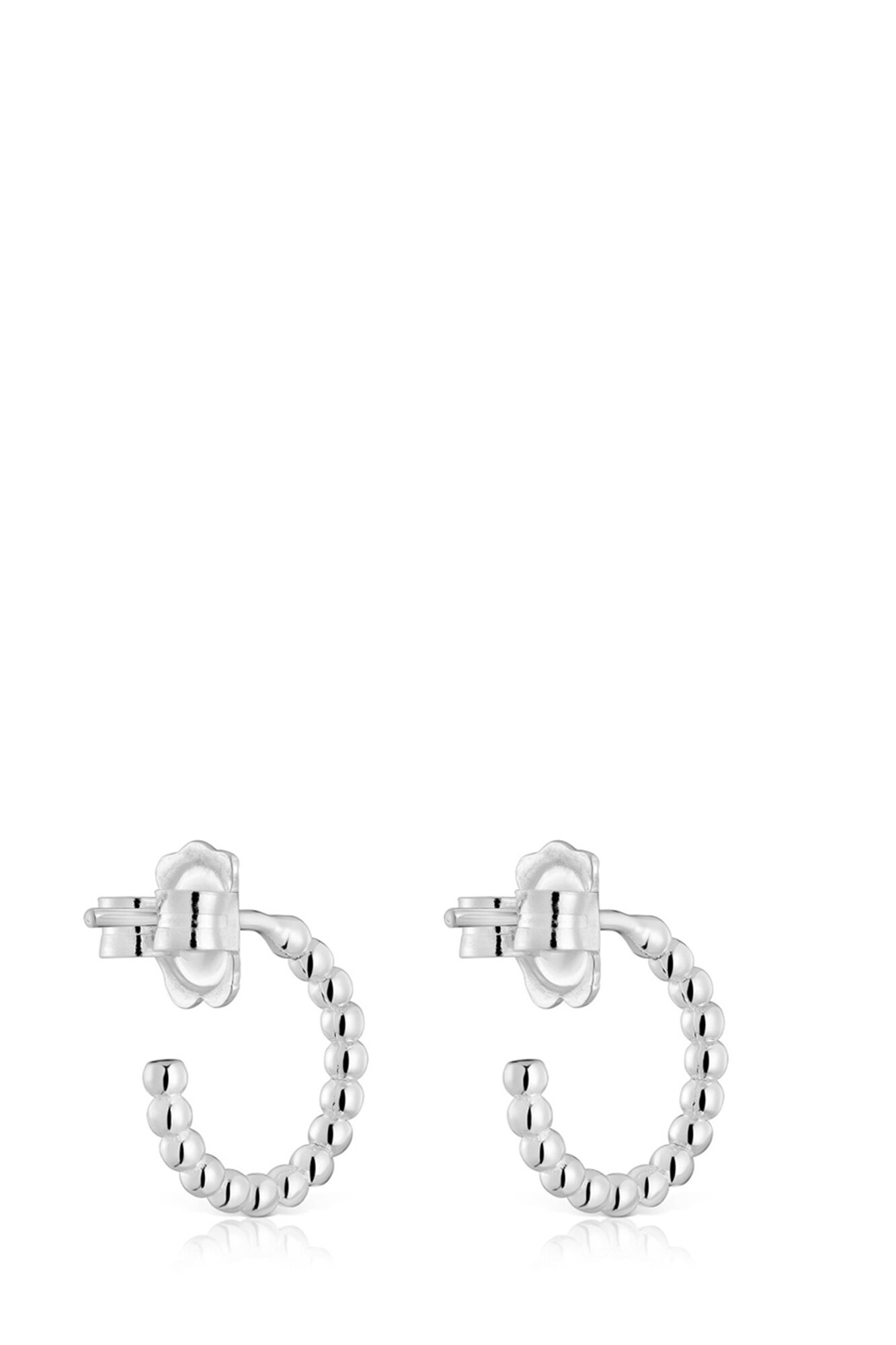 Tous Short hoop earrings with 10 mm silver balls Grey