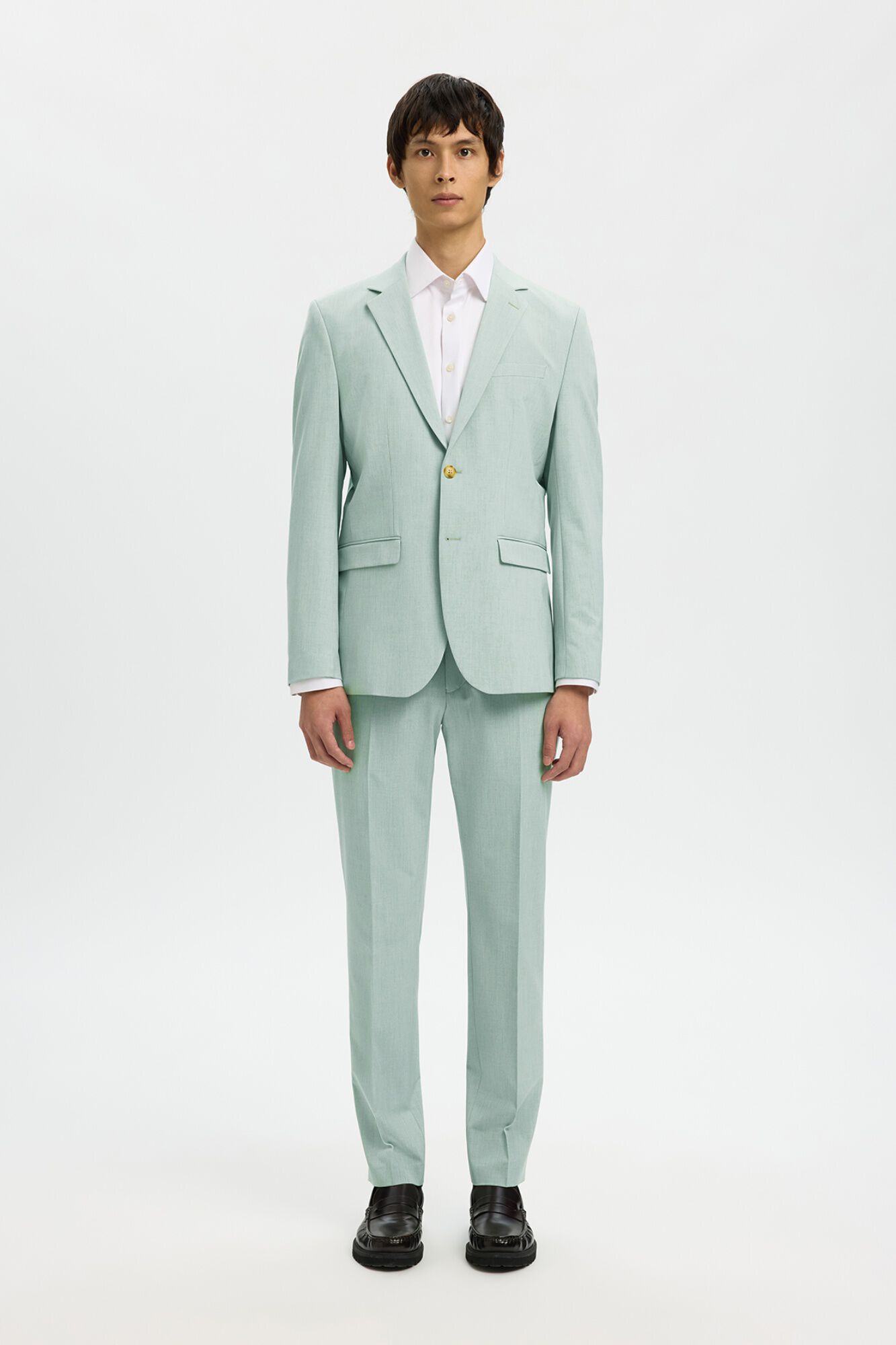 Selected Cal&ccedil;a de alfaiataria Slim Fit Azul