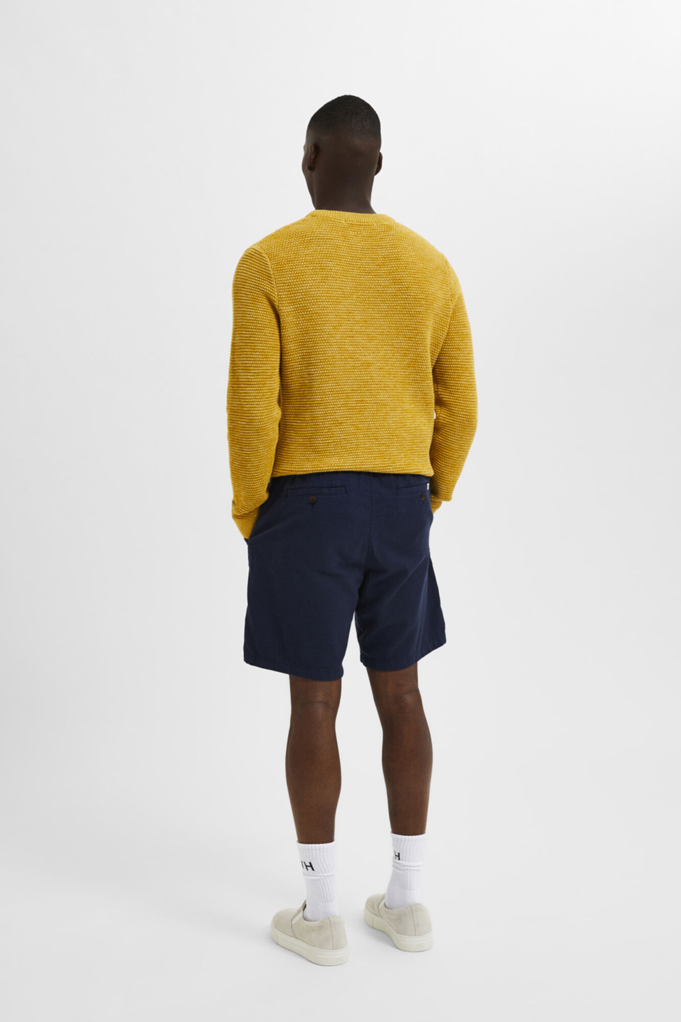 Selected Cal&ccedil;as chino curtas Azul