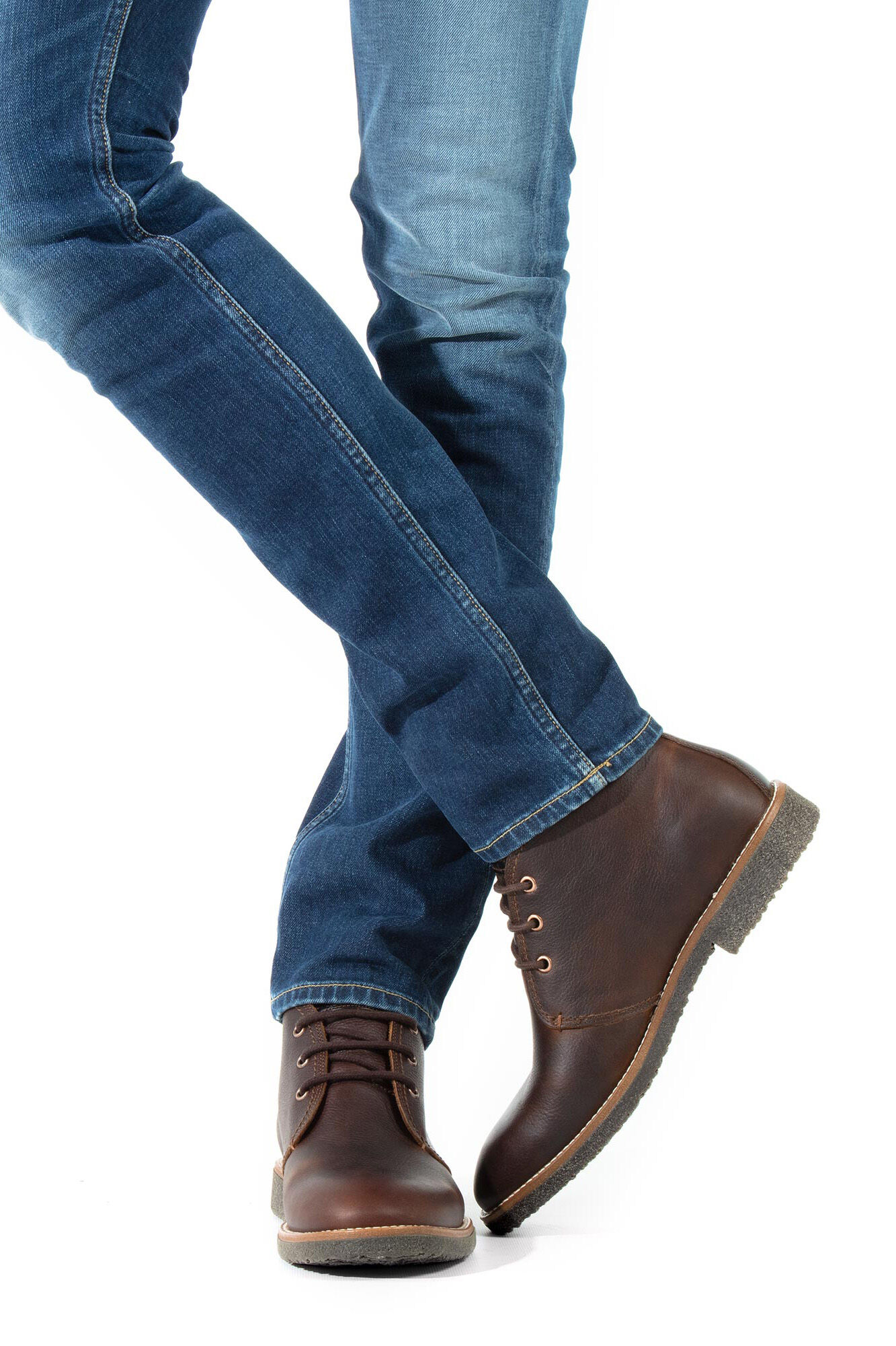 Panama Jack Botim de homem em pele napa Castanho