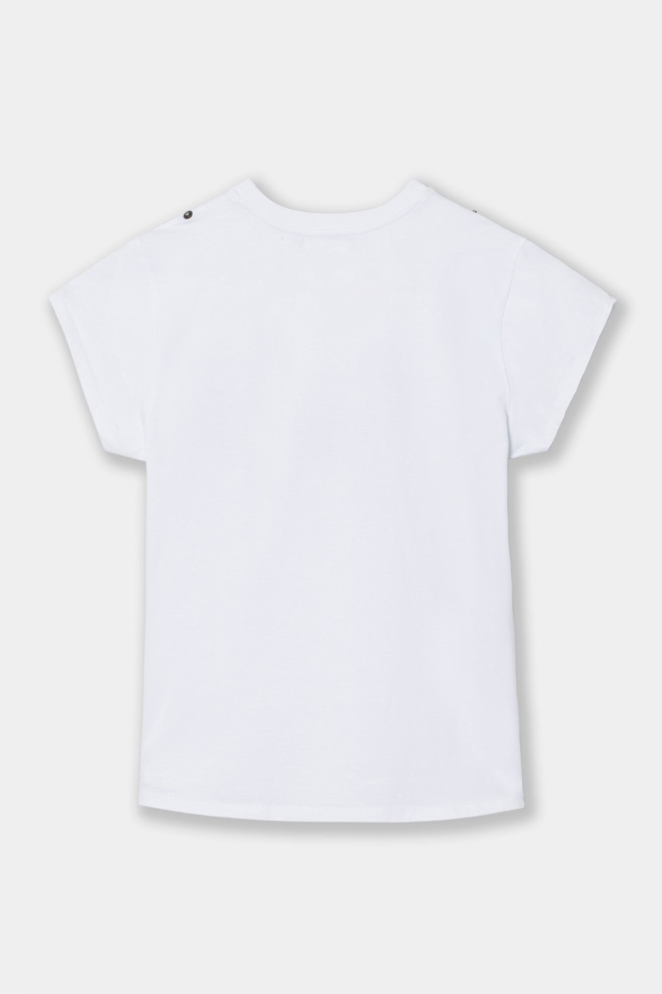 Silbon Women's roll-out sleeve T-shirt  White