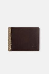 Silbon Carteira detalhe &eacute;tnico em pele Castanho