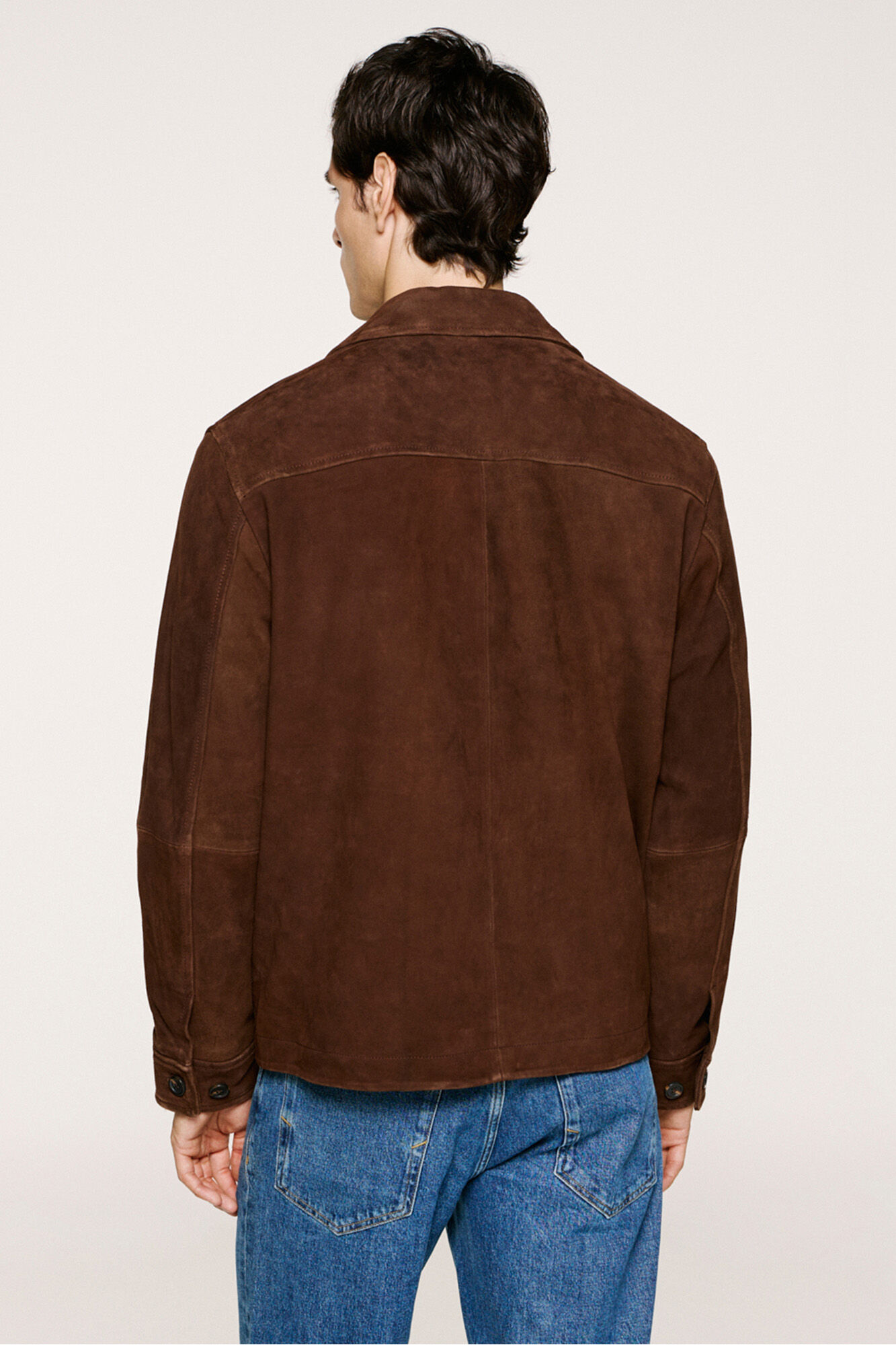 Selected 100% leather suede jacket Brown