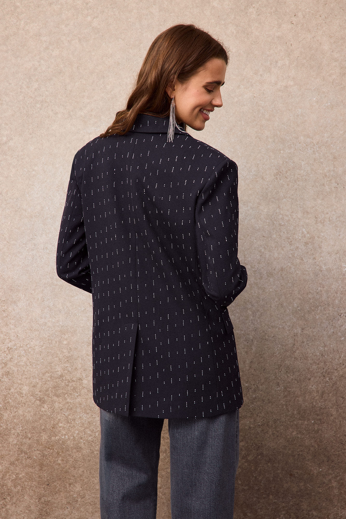Slowlove Plaid oversized blazer Black