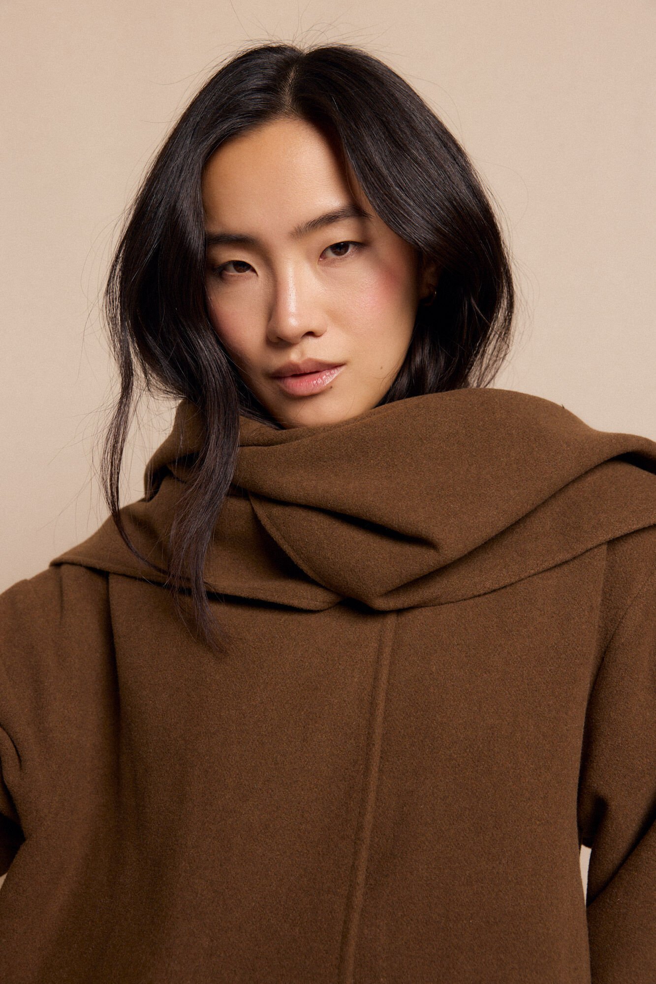 Slowlove Abrigo largo bufanda Kaki