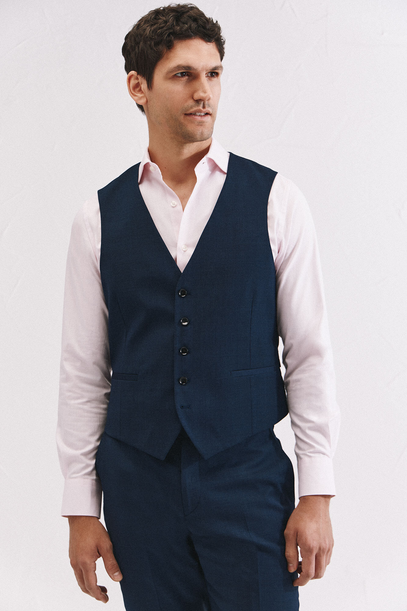 Cortefiel Blue slim fit waistcoat