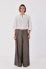 Cortefiel Wide leg trousers Dark brown