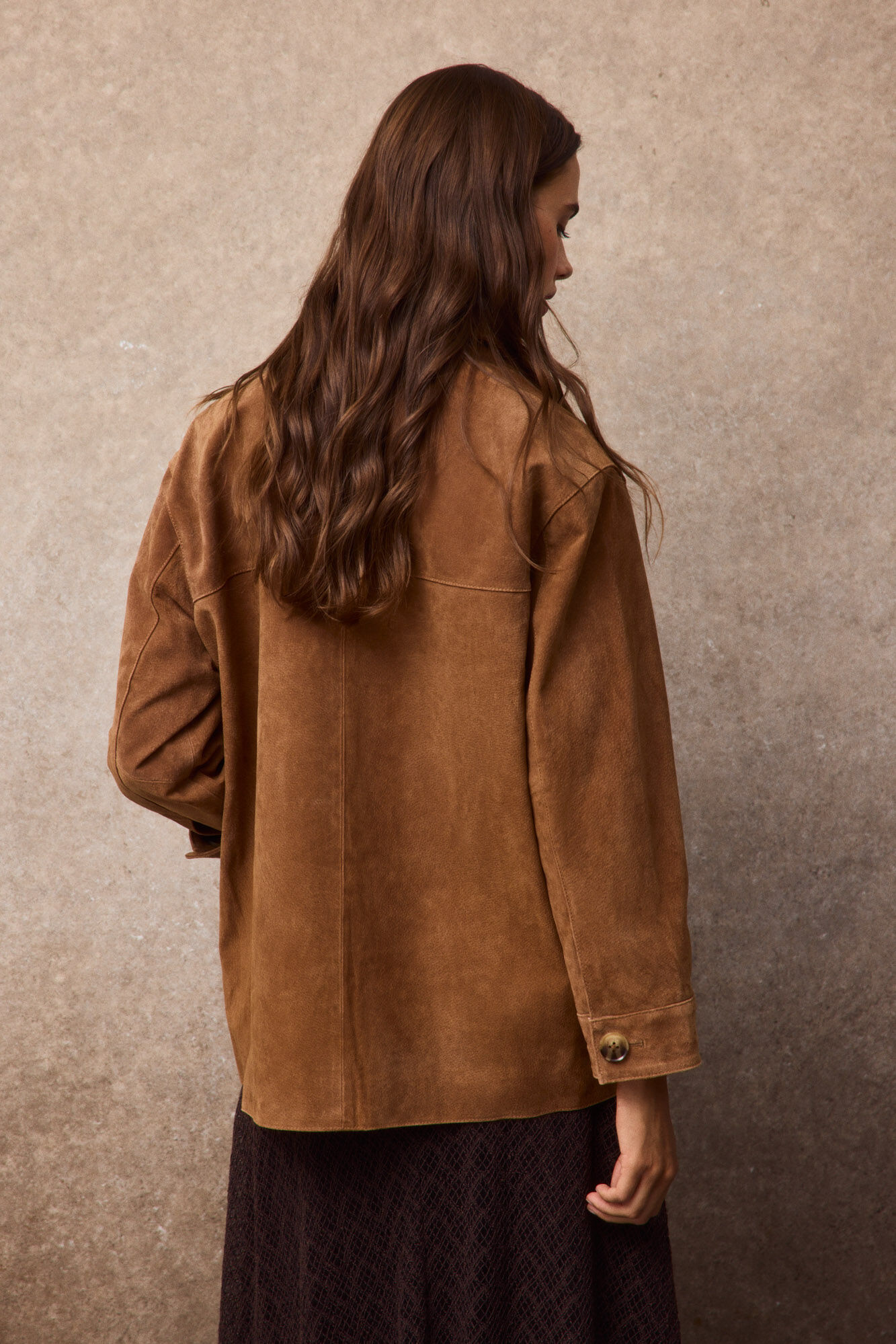Slowlove Sobrecamisa de piel Beige
