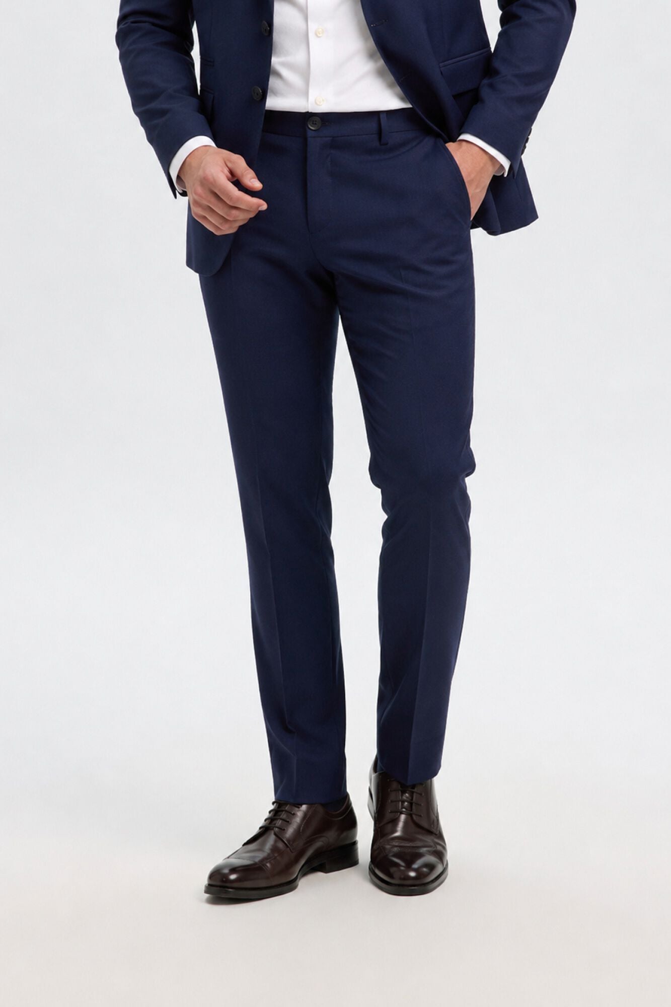 Selected Wool Slim Fit suit trousers Navy