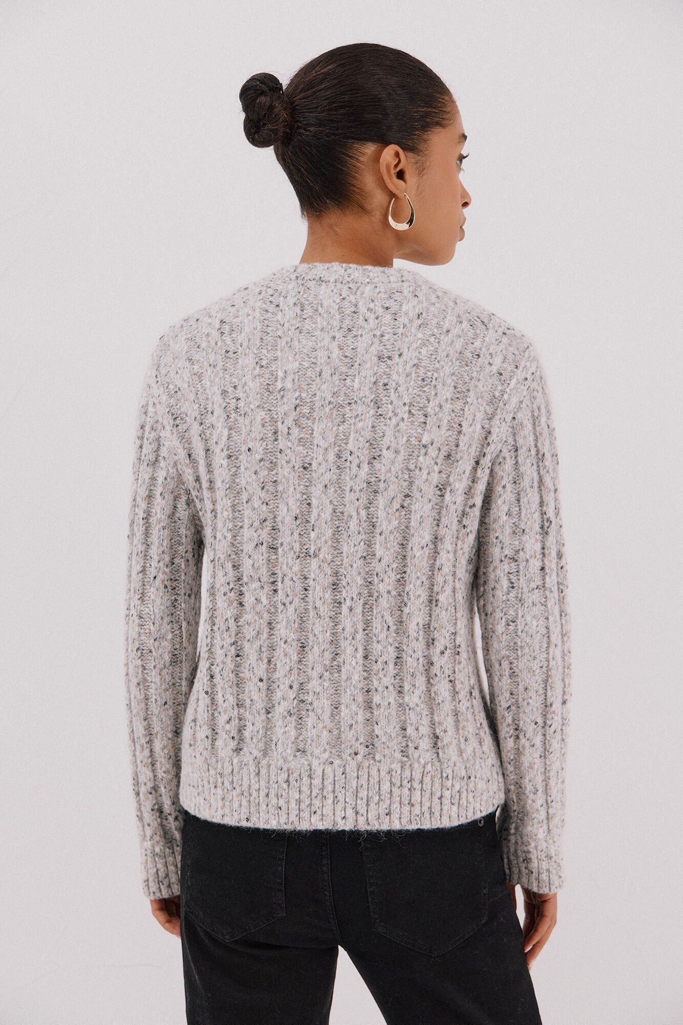 Cortefiel Jersey punto torzales Gris