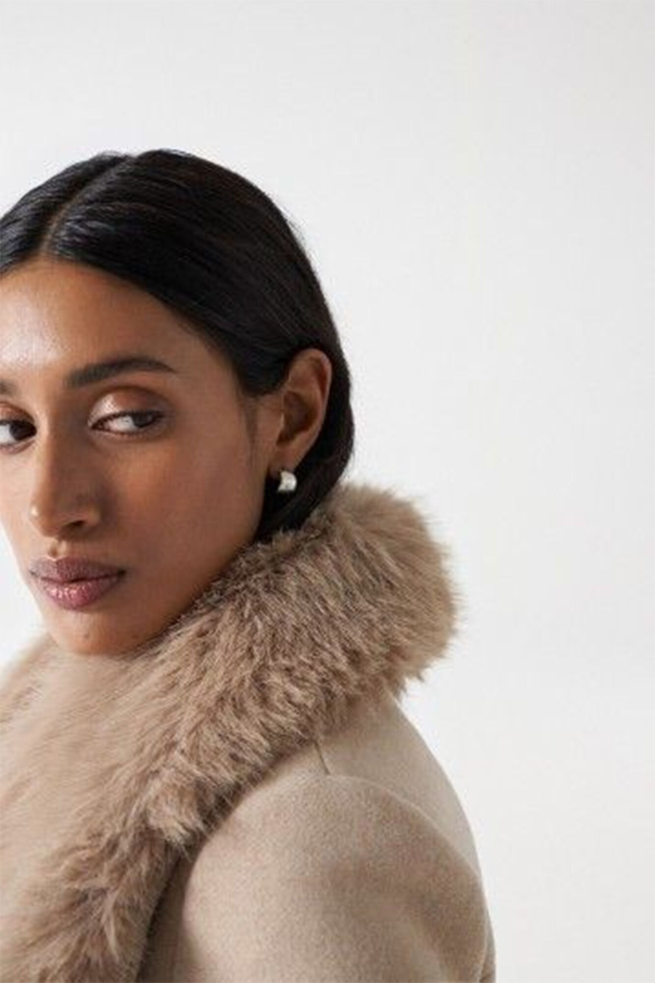 Salsa Jeans Sobretudo de l&atilde; Tostado