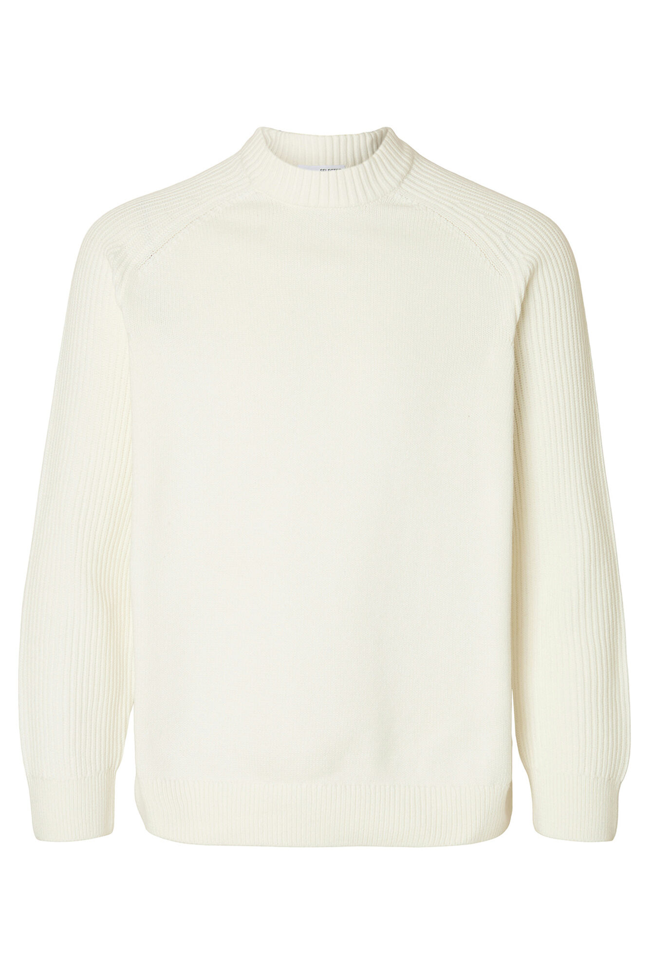 Selected Camisola de gola alta 100% algod&atilde;o org&acirc;nico.  Branco