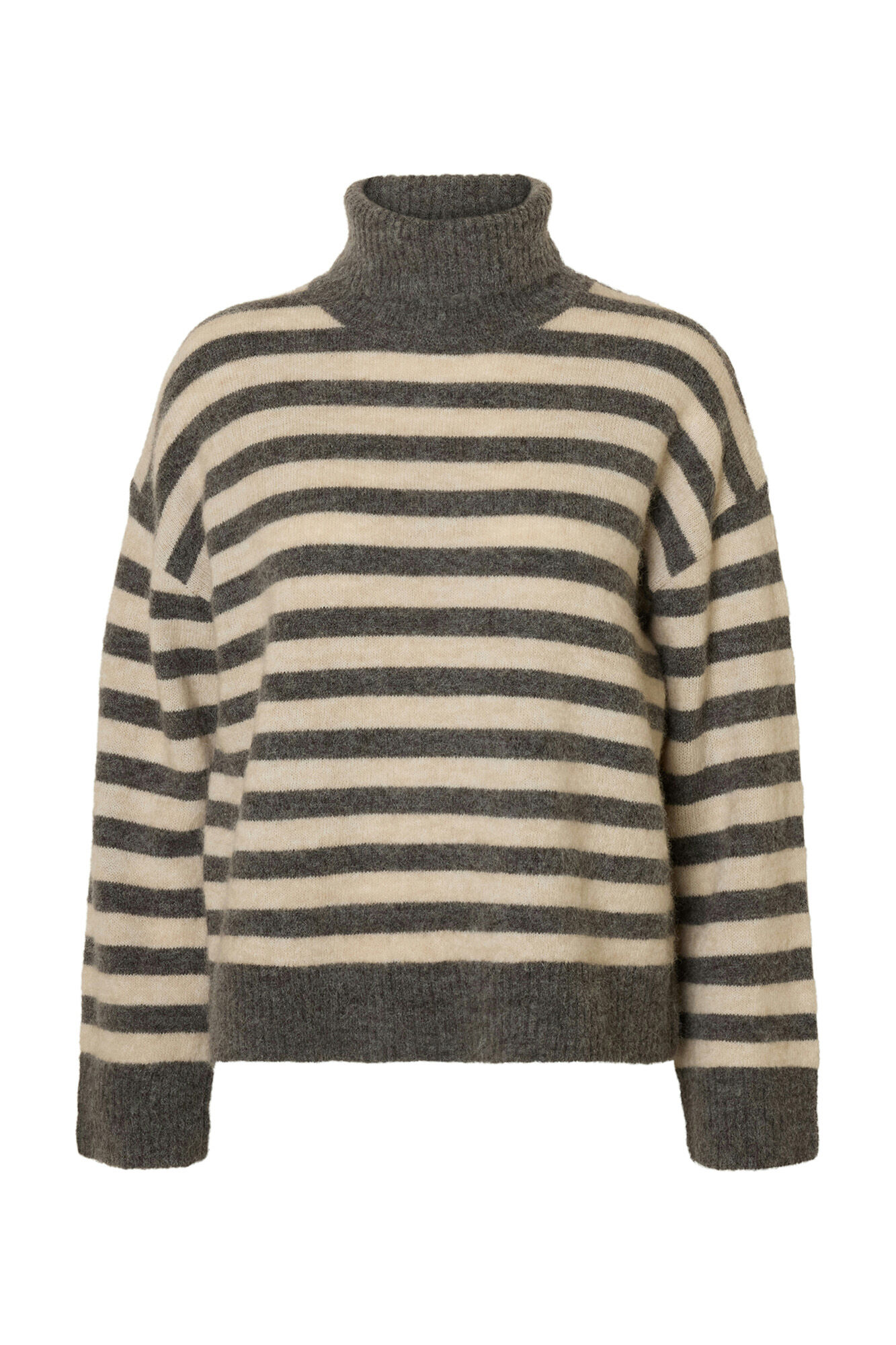 Selected Wool and alpaca high neck jumper Brown