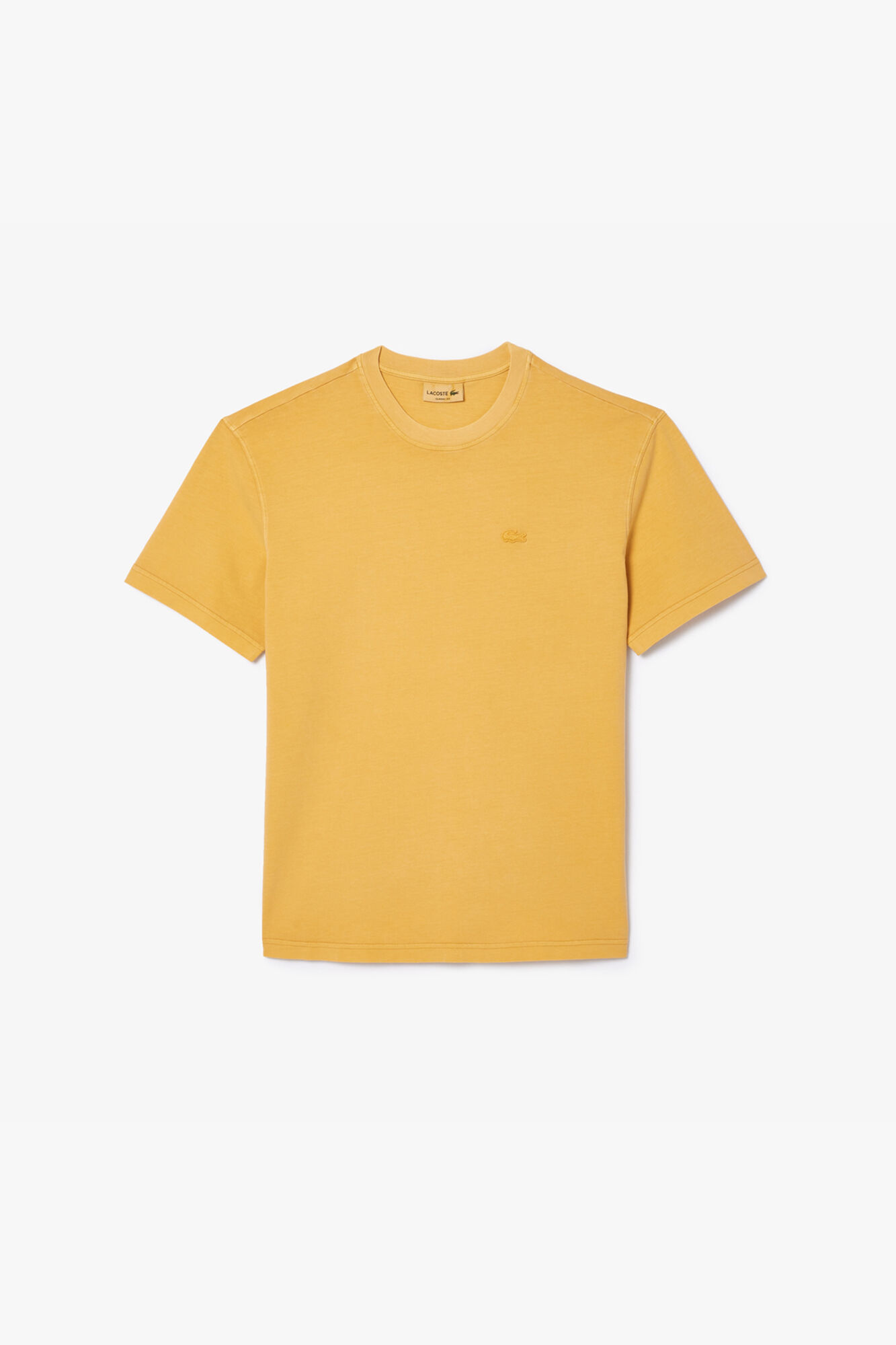 Lacoste T-shirt unissexo em algod&atilde;o tingida naturalmente Amarelo