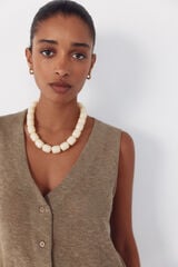 Cortefiel Collar resina color Marfil