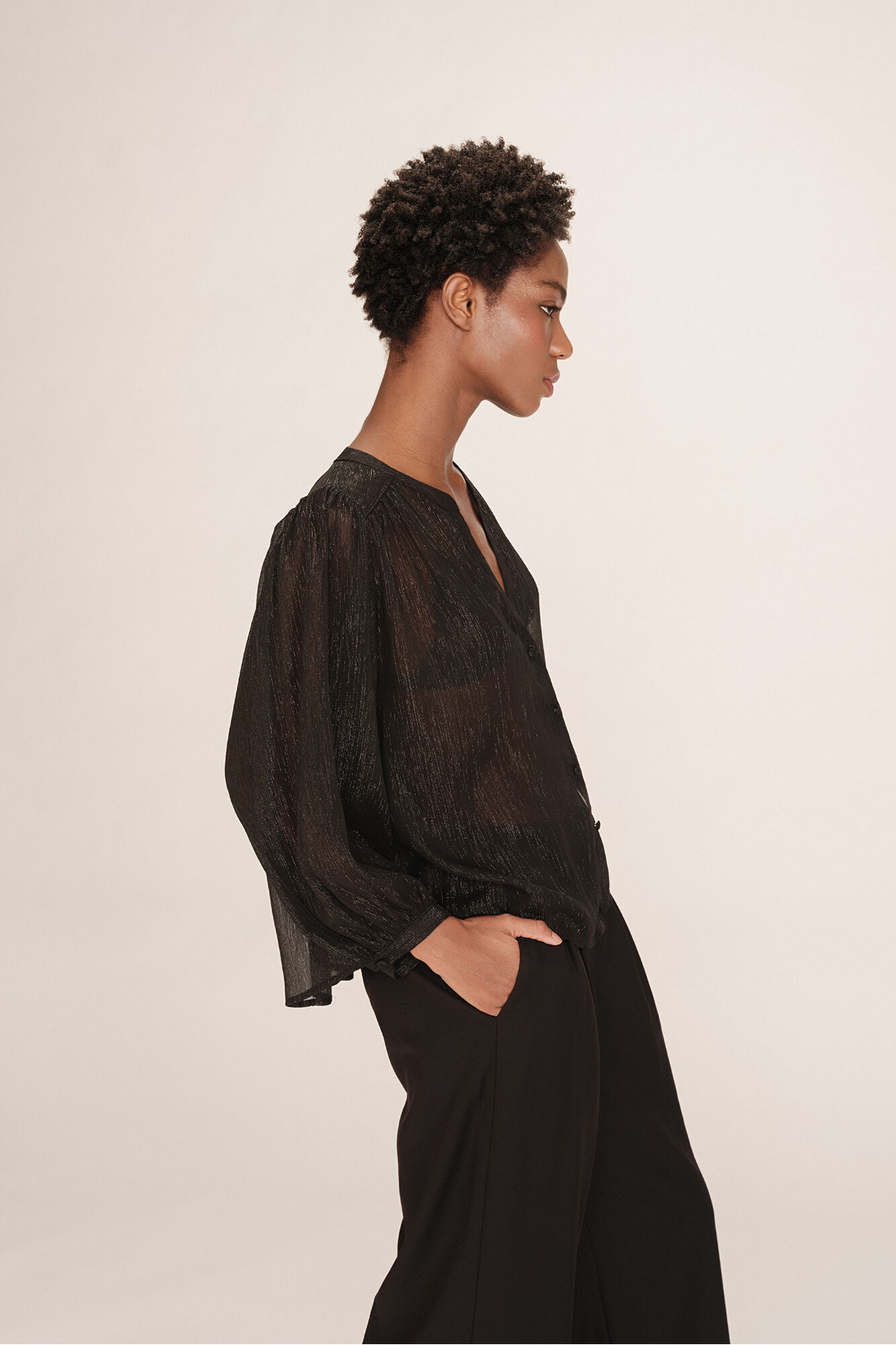 Grace & Mila blusa de lurex Preto