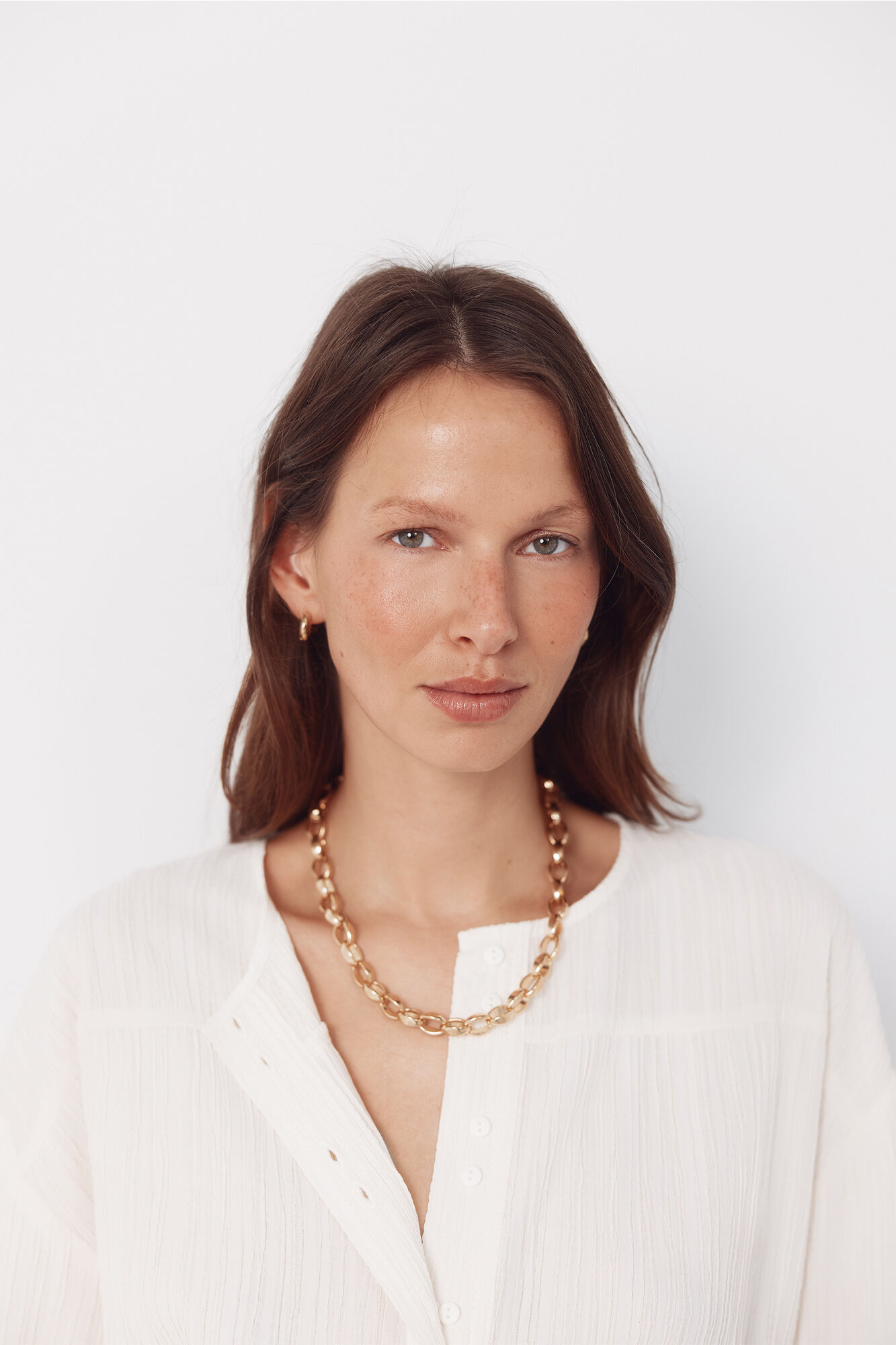 Cortefiel Drawstring blouse Ivory