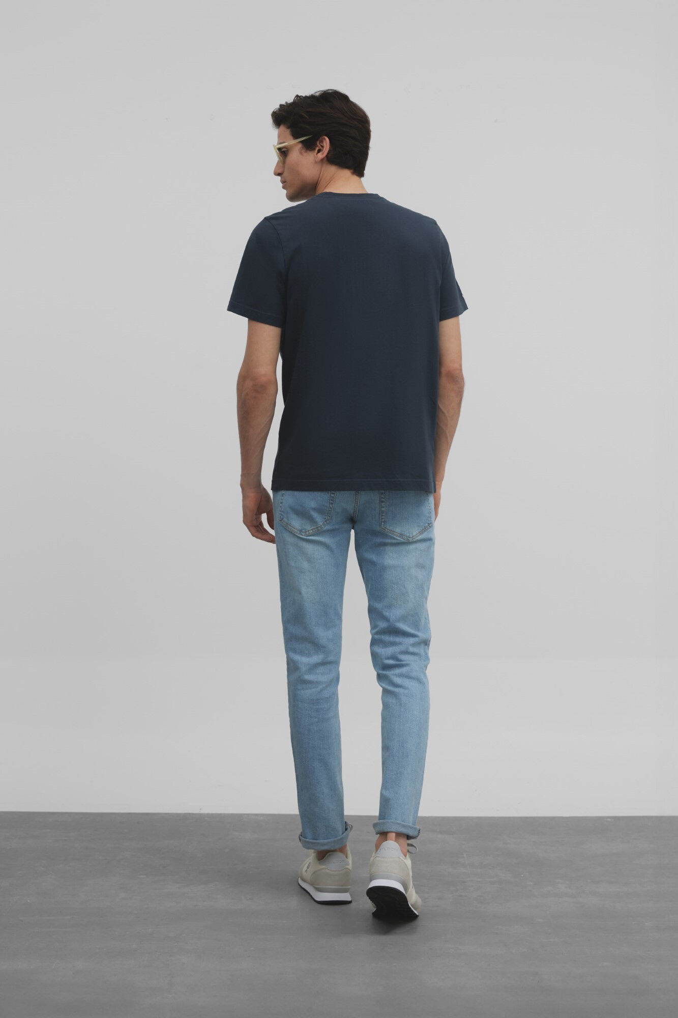 Silbon Classic T-shirt with ethnic pocket Navy