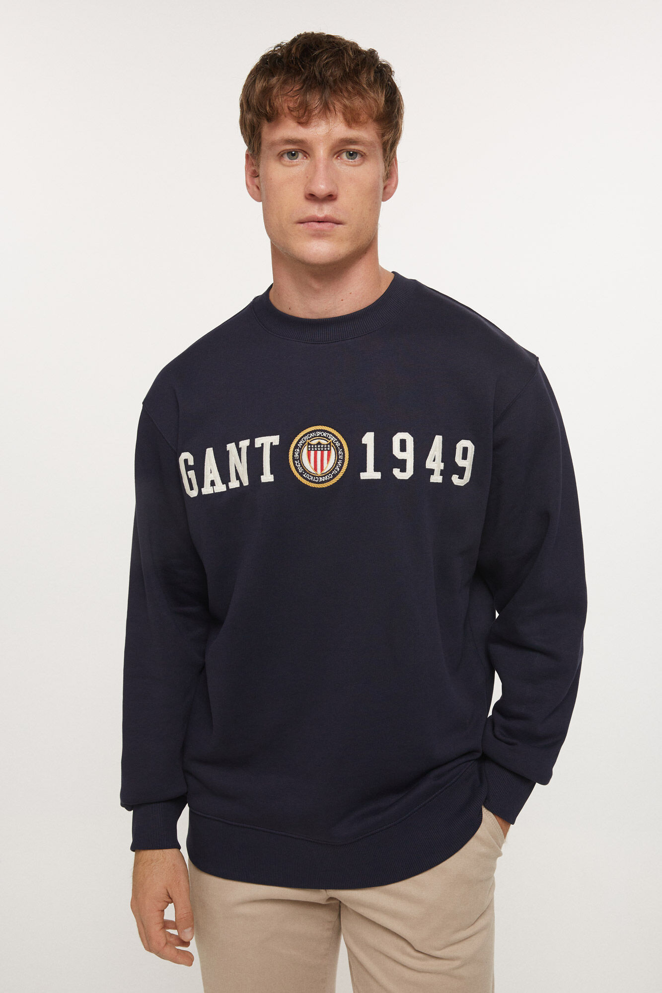 Gant Crest Shield Crew Neck Sweatshirt Blue