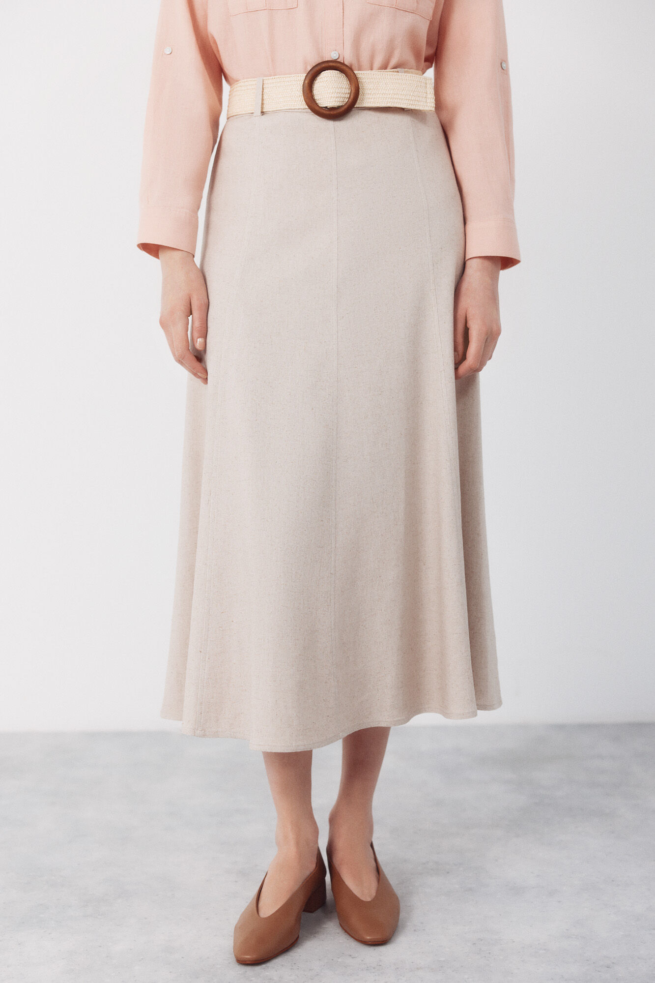 Cortefiel Falda vuelo con cintur&oacute;n