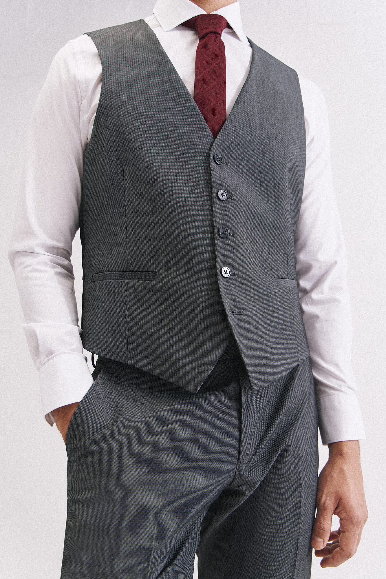 Cortefiel Structured vest series xxi Dark grey